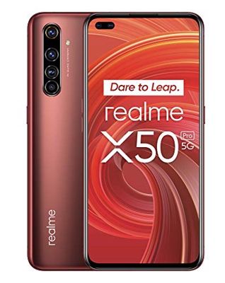 realme X50 Pro – Smartphone 5G de 6.44”, 8 GB RAM + 128 GB ROM, procesador OctaCore Qualcomm Snapdragon 865, cuádruple cámara AI 64MP, MicroSD, Rust R