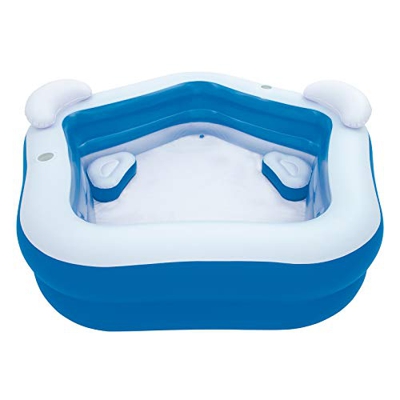 Bestway Piscina Family Pentagono Gonfiabile, 575 Litri, Bianco Azzurro, 207 X 213 X 69 Cm