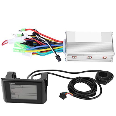Yanmis Set Controller per Scooter 24V-48V 350W Controller Motore Scooter 3 Livelli di luminosità con Controller Motore Pannello LCD per Bici elettrica