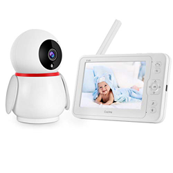Cozime Baby Monitor con 5 Inch LCD Schermo, Interfono, Visione Notturna, Monitoraggio Della Temperatura, Ninnananna (5 inch) en oferta