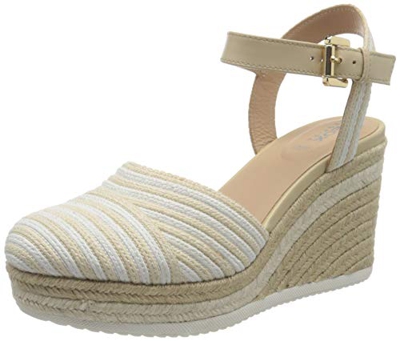 Geox D Ponza E, Sandali a Punta Chiusa Donna, Beige (Sand/White C0122), 40 EU