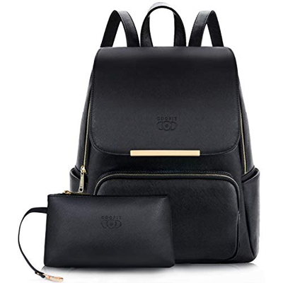 COOFIT Zaino Donna, Borsa Zaino Nero Elegante Zaino Donna Casual Universitá Stile (1-Nero)