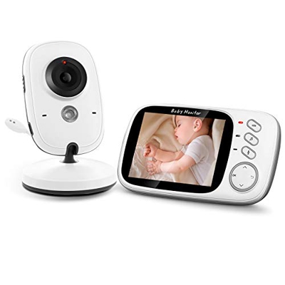 OLEKE Baby Monitor Camera con 3.2" schermo LCD Baby Monitor Videocamera con VOX Notturna Visione Baby Monitor Vocale Walkie Talkie
