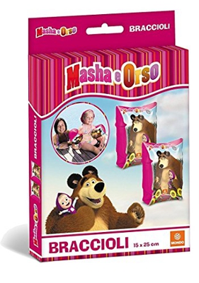 Mondo 16643-Braccioli Gonfiabile Masha E L'Orso, Multicolore, 801631