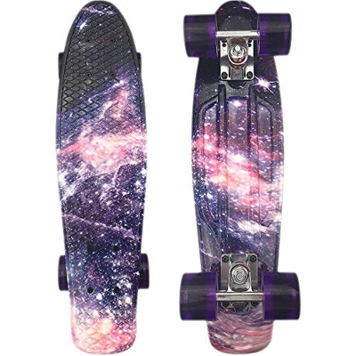 LONGXJA Piccola tavola da Pesca, Skateboard Cruiser da 22 Pollici, Uno Skateboard Completo per Principianti di Strada, Adatto a Ragazzi, Ragazze e Ado