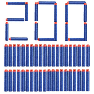 Topways® 200Pcs 7.2cm Schiuma Freccette Ricariche Proiettili Dardi Dart Nachfüll-Pack für Nerf N-Strike Elite Blaster Elite Waffen (Blu 200 Pezzi)