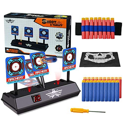 OFUN Bersaglio per Nerf Guns, Elettrico Tiro Bersaglio Digitale Punteggio Reset Automatico Obiettivo per Nerf N-Strike Elite/Mega/Rival Serie,con Inte