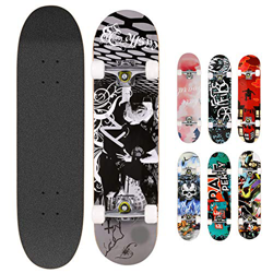 Hikole Skateboard Completo in Legno 79x20 cm in Acero Canadese 31 Pollici, Ruote 85A per Principianti Bambini e Adulti en oferta