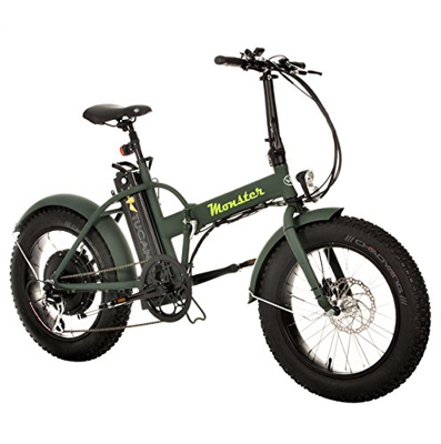 MONSTER 20 - La Pieghevole Bici Elettrica - Ruota 20" - Motore 500W, 48V-12ah - Display LED con 9 livelli di assistenza - Telaio in alluminio - A roto