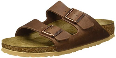 Birkenstock Sandales Arizona Cuir Naturel Antique Pull Espresso, Sandali Uomo, 40 EU