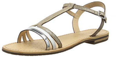 Geox D Sozy E, Sandali Punta Aperta Donna, (Lt Taupe/Champagne Ch6b5), 40 EU