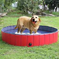 BLUE CHARM Piscina Pieghevole per Cani - Piscina per Animali Domestici in PVC Portatile Vasca per Bambini Pieghevole per Esterno características