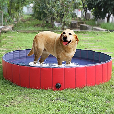 BLUE CHARM Piscina Pieghevole per Cani - Piscina per Animali Domestici in PVC Portatile Vasca per Bambini Pieghevole per Esterno
