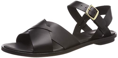 Clarks Willow Gild, Sandali con Cinturino alla Caviglia Donna, Nero (Black Leather-), 36 EU