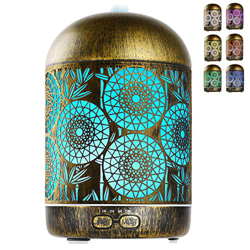 GeeRic Diffusore di Oli Essenziali 300 ML, Ultrasuoni Umidificatore Purificatore d'Aria Diffusore di Aromi Nebulizzatore per Oli Profumati 7 Color LED características