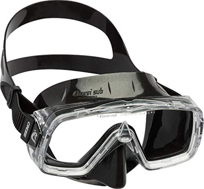 Cressi Sirena Maschera Subacquea, Unisex – Adulto, Nero/Trasparente,
