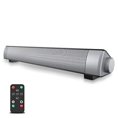 VersionTECH. Soundbar 2.0 Canali, Altoparlante Hi-Fi Suono Surround 3D, Barra Soundbar Bluetooth 4.1 Wireless & Cablata Compatibile TV/Cellulare/PC pe