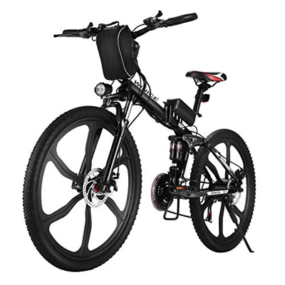 Vivi Bici Elettrica Pieghevole, Mountain Bike Elettrica Per Adulti 250W Ebike Bici Elettrica Da 26 Pollici Con Batteria Rimovibile 8Ah, Professionale 