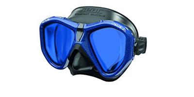 SEAC Italia, Maschera Sub per Immersione Subacquea Professionale, Ricreativa e Snorkeling Unisex Adulto, Nero/Blu Ls, Regular Fit
