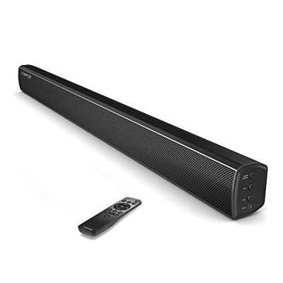 TV Soundbar Bluetooth 4.2 (DSP, USB play, Porta ottica/RCA/AUX), 40W Soundbar altoparlante Surround-Stereo per Home Theater (NERO)