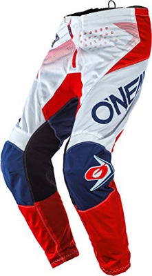 O'Neill Wetsuits O'Neal Element Factor Offroad Trail MTB FR, E010, Farbe Weiß Rot, Größe 30 Pantaloncini da Skateboard, Blanco, Azul, Rojo, 30