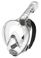Cressi Duke, Maschera Integrale Grande Visione Snorkeling con Tubo Dry Unisex Adulto, Argento (Clear), S/M en oferta