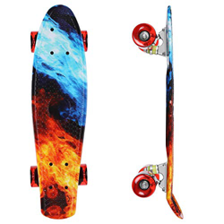 streakboard Mini Cruiser Skateboard 56 cm, Mini Skateboard Tavola Completa con Tavola in Plastica e Ruote da 58 mm, con Cuscinetti a Sfera ABEC-7, per precio
