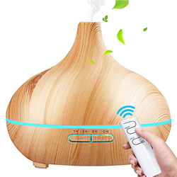 SaponinTree 500ML Diffusore di Oli Essenziali Ultrasuoni, Diffusore di Aromi Ultrasuoni con 7 colori LED Selezionabili, Purificatore Aria, per Yoga, C en oferta