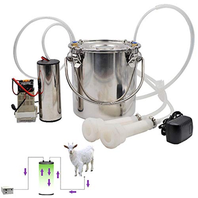 LIMEID Mungitrice elettrica 5L in Acciaio Inossidabile Mucca mungitrice PC Addensare Motore di Ricarica Capra Pecora Pecore Secchio mungitore tiralatt