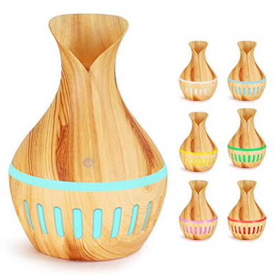 Ohiyoo Mini Umidificatore USB con Luci Notturne 7 Colori,spegnimento automatico e funzione luce notturna, Umidificatore da Tavolo per Casa Yoga Uffici