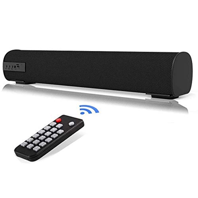 QSPORTPEAK Sound Bar con telecomando, Altoparlanti Bluetooth Altoparlante portatile cablato e wireless, Altoparlante stereo di qualità superiore Bassi