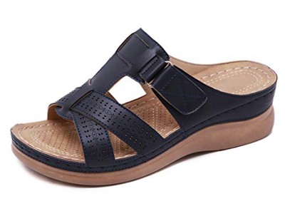 CELANDA Donna Ciabatta Estiva Pantofole in Pelle Sandali Punta Aperta