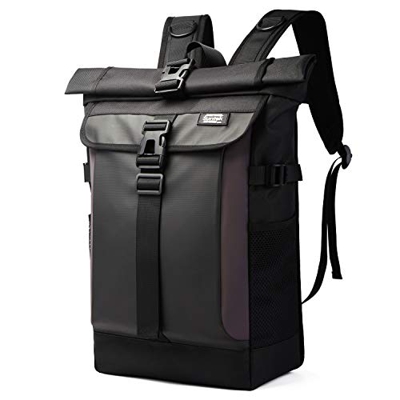 Xnuoyo Zaino Per Laptop Resistente All'acqua e Antifurto Zaino Da Viaggio Con Apertura a Rullo, Zaino Alla Moda Per Scuola e Studenti Universitari, Pu