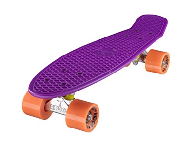 Ridge Skateboards Mini Cruiser Skateboard, Viola/Arancione, 22"