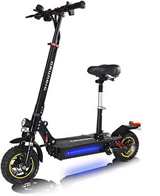 Coolautoparts Monopattino Elettrico Pieghevole S10 500W 45 km/h con Sedile Luci da Adulti Scooter Elettrico Display a LED 3 velocità Freno a Disco Man