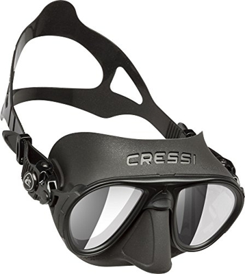 Cressi Calibro Mask, Maschera Subacqua Professionale Antifog per Apnea, Immersioni Unisex Adulto, Nero/Nero/VetroTemperato HD
