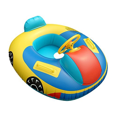 QHYK Gonfiabile Bambini Sedile, Neonati Piscina Giocattolo, Auto Anello di Nuoto, Volante Auto Maniglia