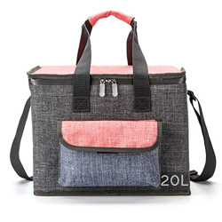 Borsa termica da picnic / pranzo, Grande capacità 20L, pieghevole, leggero e portatile, per campeggio spiaggia tour BBQ scuola lavoro (Gray&Red--20L) precio