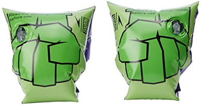 Speedo Disney Printed, Schwimmflügel Bambino, Hydro-Verde/Classic-Verde/Hulk-Viola, 2-6 Anni
