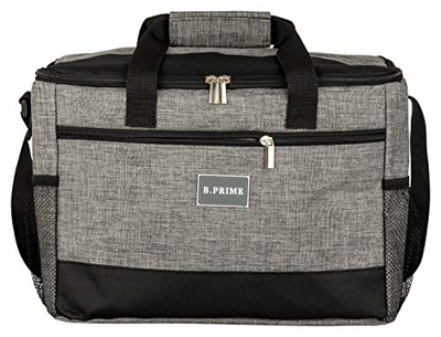 B.PRIME Borsa Termica 20L Classic - Griggio - 36 x 26 x 22 cm - Borsa Isolante I Borsa Termica I Borsa da Picnic I Borsa frigo I Borsa da Campeggio I 