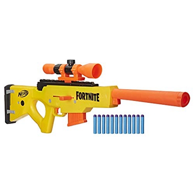 Hasbro Nerf Fortnite-BASR-L Bolt Action (Blaster con caricatore a clip, include cannocchiale rimovibile e 12 dardi originali Nerf Elite), E7522