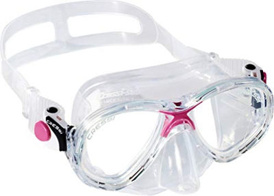 Cressi Marea Jr, Maschera Subacquea a Due Vetri Separati Unisex Bambini, Trasparente/Rosa, Taglia Unica