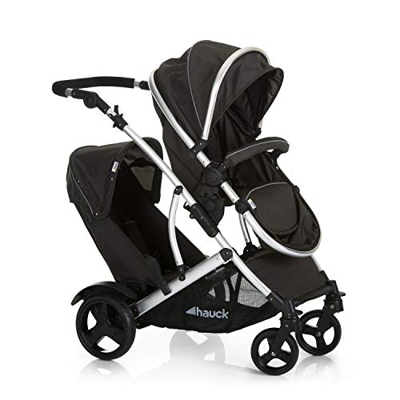 Hauck Duett 2 Passeggino Doppio - Fratelli Età Diversa, Navicella Convertibile in Seduta Reversibile, Maniglione Regolabile in Altezza, Seconda Seduta
