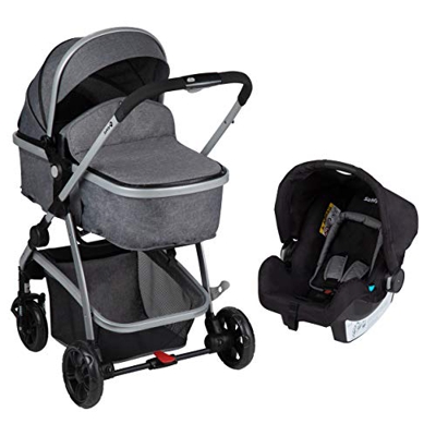 Safety 1St Hello 3 in 1 Trio Passeggino, Leggero Reversibile e Reclinabile, Seduta Che Si Trasforma in Navicella, Ovetto Neonato con Capottina, Coprig