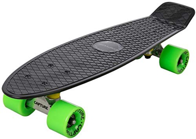 VTK Capture Mini Street Cruiser Skate 56 cm 22,5", skateboard retrò vintage, cuscinetti ABEC-7, per esercitarsi in città, parchi, ecc.