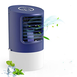 TedGem Climatizzatore Portatile, Mini Condizionatore Portatile USB 4 in 1 Aria Condizionata, Umidificatore, Ventilatore da Scrivania, 7 Luci LED, 3 ve precio