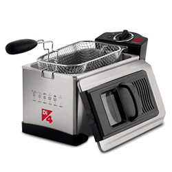 Di4 Fritagglia 3.0-Friggitrice in acciaio inossidabile, 2000 W, Capacitá 3 L con Sistema Anti-Odore, Resistenza Sommersa, Coperchio con Filtro Inox, B características