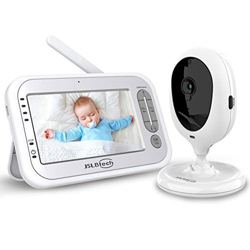 JSLBtech Baby Monitor Videocamera con Schermo LCD da 4,3", Visione Notturna Automatica, Funzione Interfono, Monitoraggio della Temperatura, Risparmio  precio