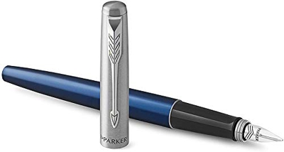 Parker Jotter Penna Stilografica con Dettagli Cromati, Confezione Regalo, Royal Blue