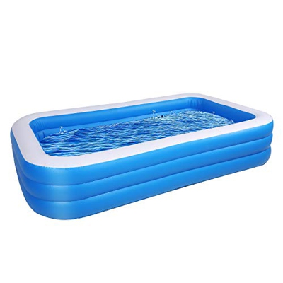 U-Kiss Piscina Gonfiabile per Adulti, Piscina Rettangolare, 306 x 180 x 60 cm, Materiale PVC a Tre Strati, Inchiostro Ecologico, Adatto per Famiglia/C